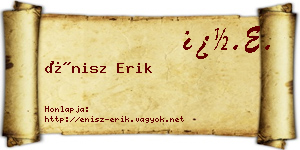 Énisz Erik névjegykártya